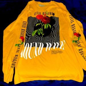 Civil Regime Yellow Graphic Long Sleeve Tee Shirt